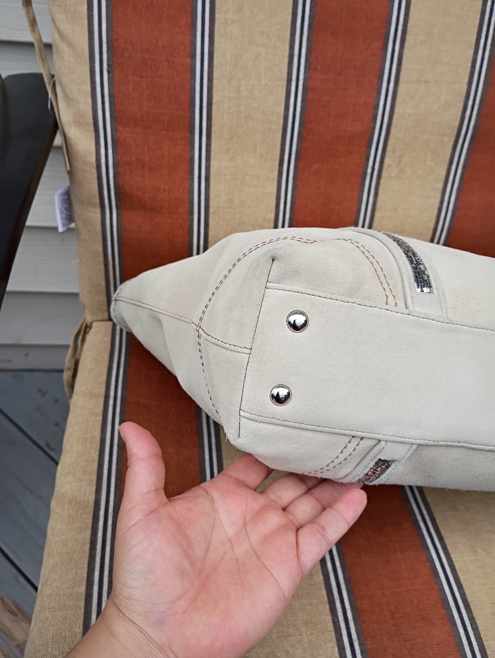 Coach Cream Suede Tote - Picture 11 of 17